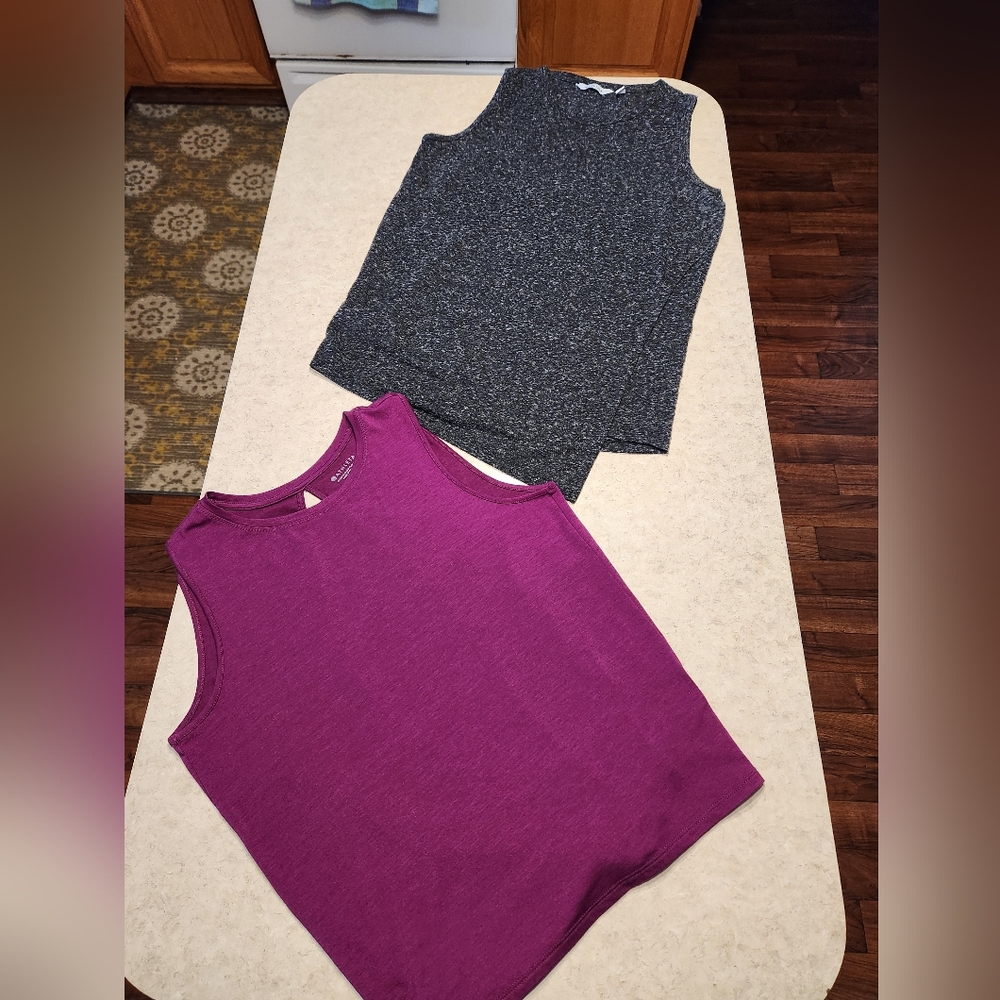 Athleta Sleeveless Tank Tops- Purple/gray
